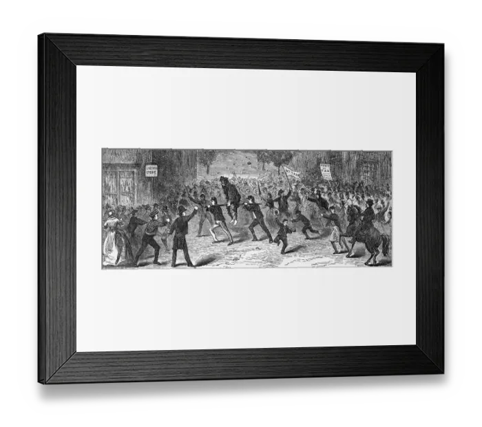 Framed Print : Illustration of a Tarred and Feathered Government Inspector