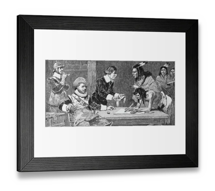 Framed Print : Purchase Of Manhattan Island