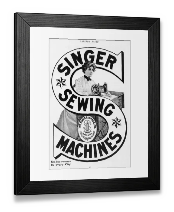 Framed Print : Print Ad For Singer Sewing Machines Framed Print : Print Ad For Singer Sewing Machines