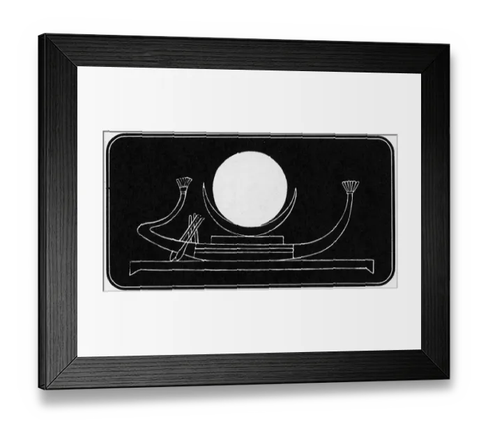 Framed Print : Illustration Of Egyptian Lunar Barge Framed Print : Illustration Of Egyptian Lunar Barge