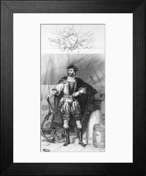 Framed Print : Portrait Of Explorer Jacques Cartier Framed Print : Portrait Of Explorer Jacques Cartier