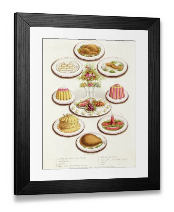 Framed Print : Turn-Of-The-Century Buffet Spread Framed Print : Turn-Of-The-Century Buffet Spread