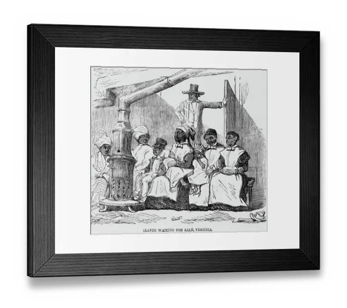 Framed Print : Illust. Slaves Waiting For Sale Framed Print : Illust. Slaves Waiting For Sale