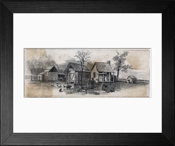 Framed Print : Illust.;African Am Man And Woman On Farm
