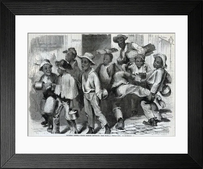 Framed Print : Illust.; African Ams Returning From Work