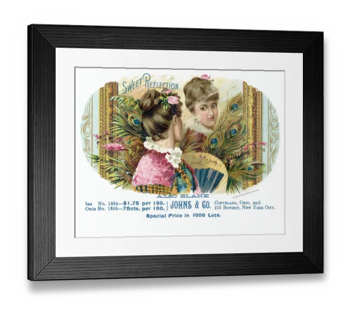 Framed Print : Sweet Reflection Cigar Box W / Woman Framed Print : Sweet Reflection Cigar Box W / Woman