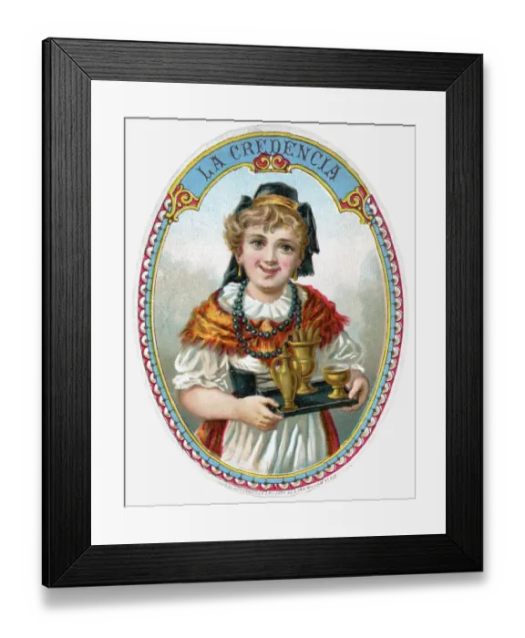 Framed Print : La Credencia Cigar Box Label Framed Print : La Credencia Cigar Box Label