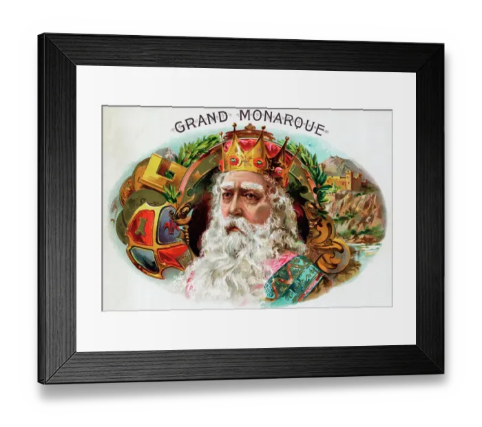 Framed Print : Cigar Box Label For Grand Monarque Framed Print : Cigar Box Label For Grand Monarque