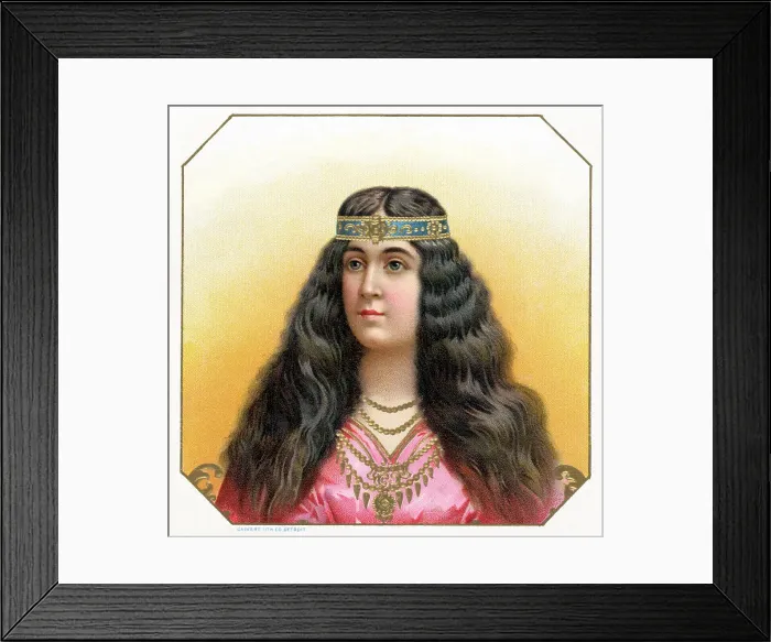 Framed Print : Cigar Box Label With Portrait Of Woman Framed Print : Cigar Box Label With Portrait Of Woman
