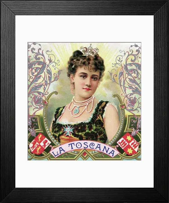 Framed Print : Label for La Toscana Cigar Box Framed Print : Label for La Toscana Cigar Box