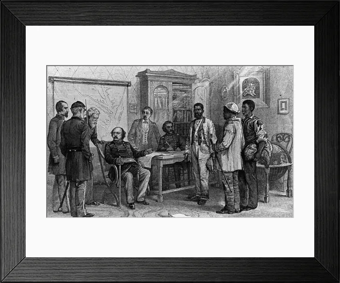 Framed Print : Runaway Slaves Talking To Federal Offic Framed Print : Runaway Slaves Talking To Federal Offic