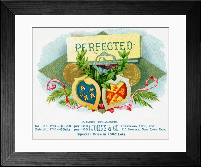 Framed Print : Coat Of Arms On Perfected Cigar Box Framed Print : Coat Of Arms On Perfected Cigar Box