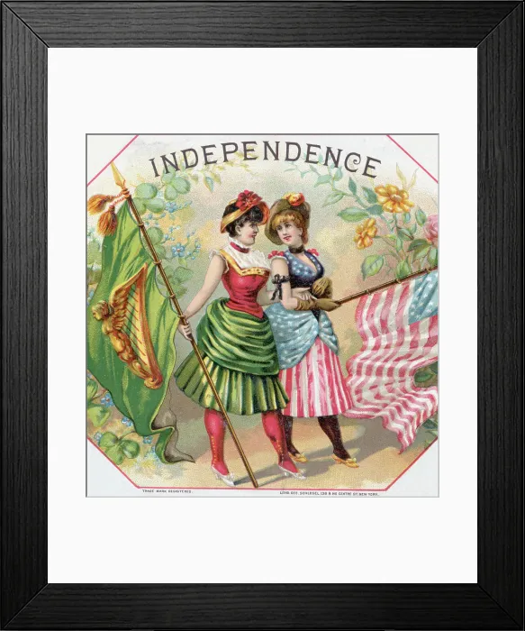 Framed Print : Independence Cigar Box W / Woman & Flag Framed Print : Independence Cigar Box W / Woman & Flag