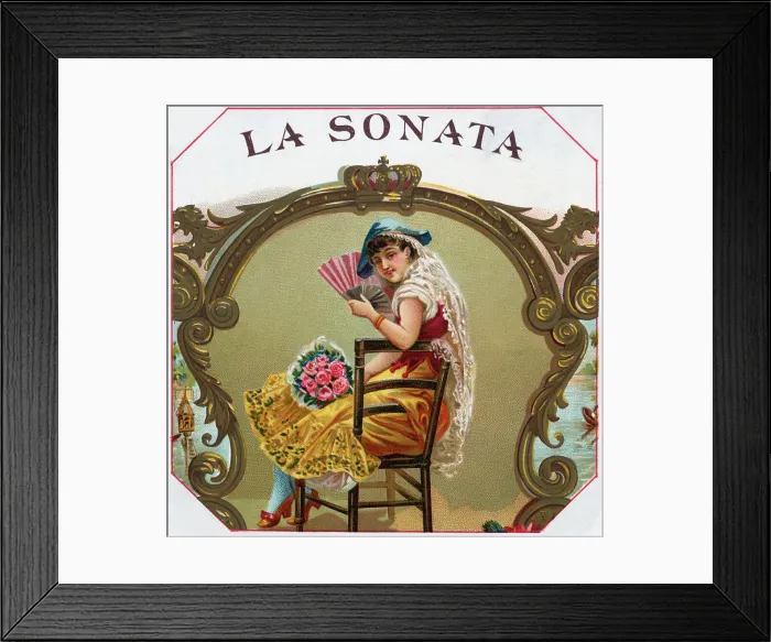 Framed Print : Design On La Sonata Cigar Box W / Woman Framed Print : Design On La Sonata Cigar Box W / Woman