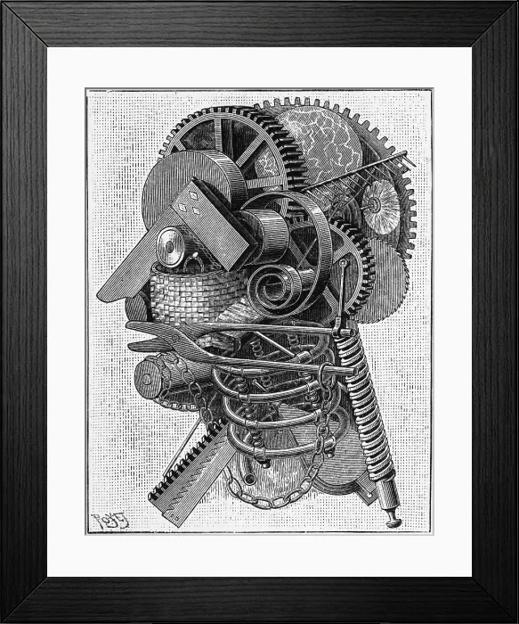 Framed Print : Engraving After The Inventor's Head by William Mason Framed Print : Engraving After The Inventor's Head by William Mason
