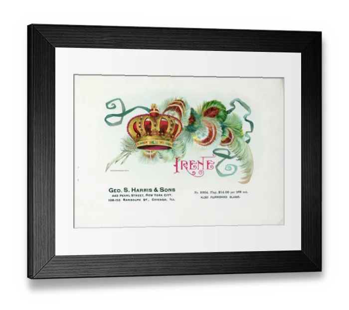 Framed Print : Crown With Feather On Irene Cigar Box Framed Print : Crown With Feather On Irene Cigar Box