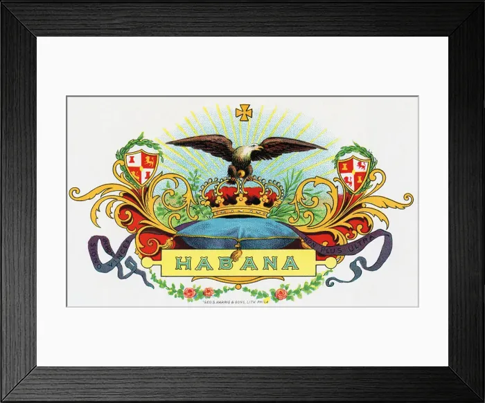 Framed Print : Crown With Eagle On Habana Cigar Box Framed Print : Crown With Eagle On Habana Cigar Box