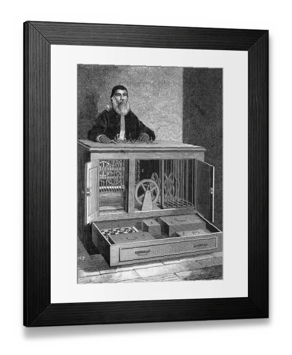 Framed Print : Illustration of Automated Chess Player or Robot Framed Print : Illustration of Automated Chess Player or Robot