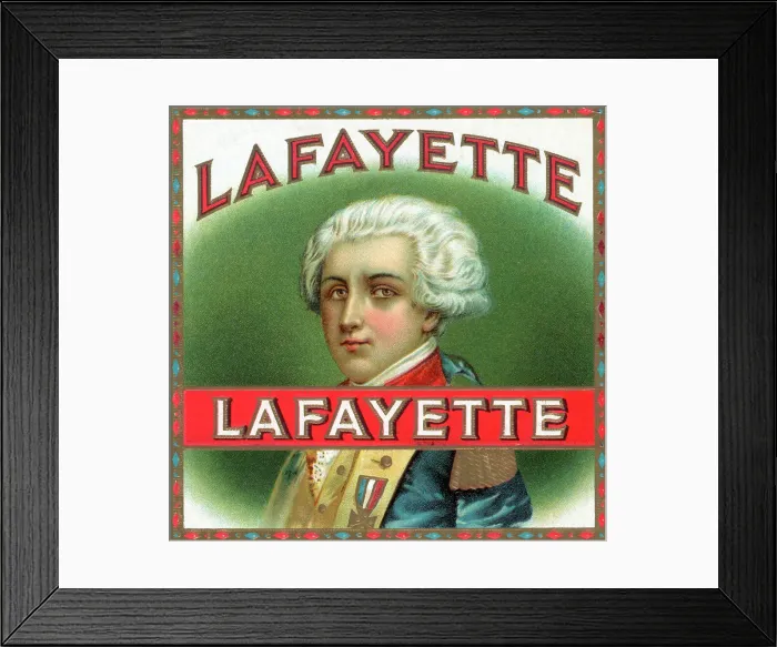 Framed Print : Lafayette Cigar Box Label Framed Print : Lafayette Cigar Box Label