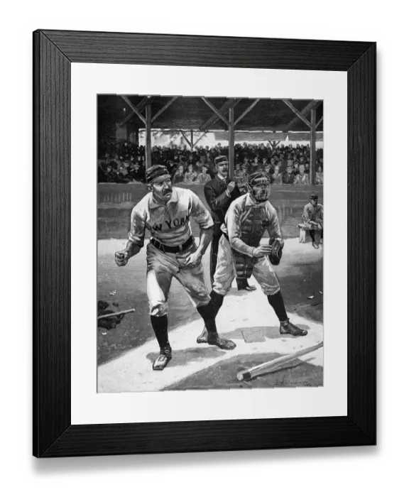 Framed Print : Illust. Of Baseball Action; Running Framed Print : Illust. Of Baseball Action; Running