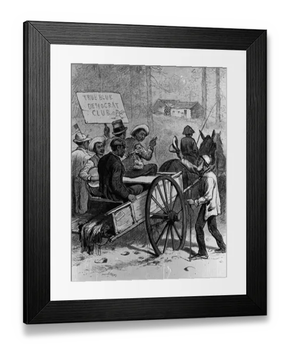 Framed Print : True Blue Democrats On Horsedrawn Cart