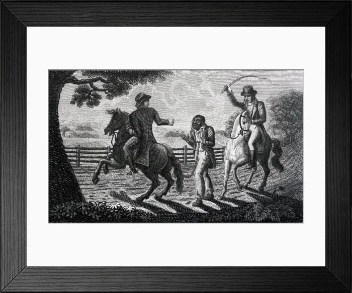 Framed Print : Engraving of a Black Man Being Whipped By Whites Framed Print : Engraving of a Black Man Being Whipped By Whites
