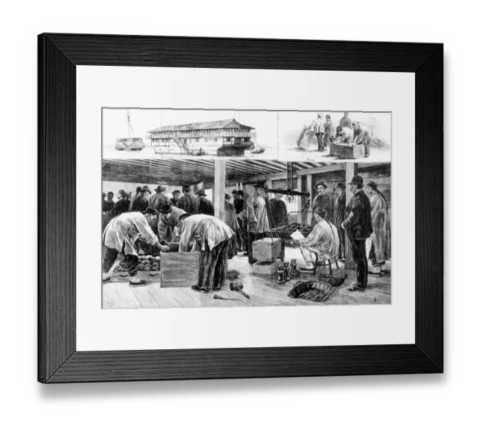 Framed Print : Illustration Of View Aboard Opium Ship Framed Print : Illustration Of View Aboard Opium Ship