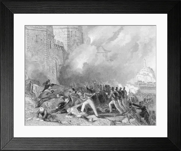 Framed Print : Illustration Of Opium War Battle Framed Print : Illustration Of Opium War Battle