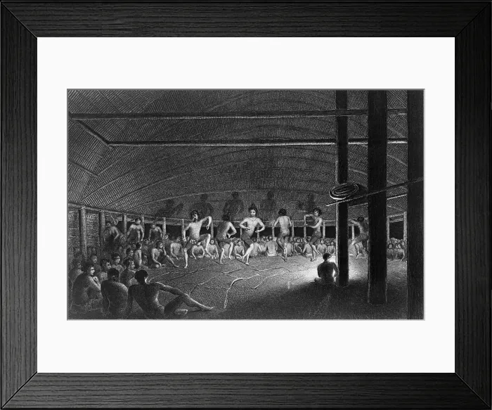 Framed Print : Illustration Of Samoan Dance Framed Print : Illustration Of Samoan Dance