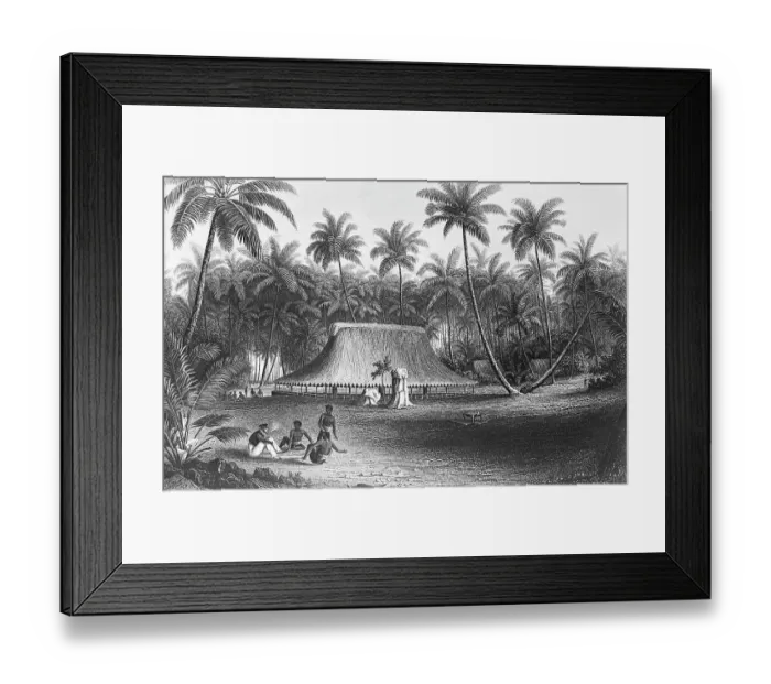 Framed Print : Men Seated Near Cluster Of Palm Trees Framed Print : Men Seated Near Cluster Of Palm Trees