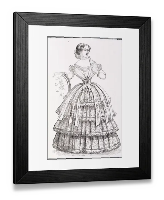 Framed Print : Woman Wearing a Ball Dress Framed Print : Woman Wearing a Ball Dress