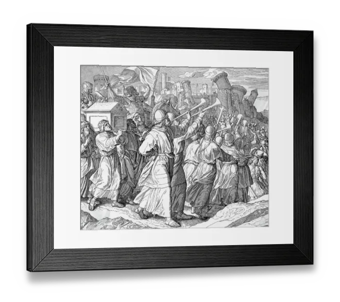 Framed Print : 18th-Century Engraving of the Israelites Tearing Down the Walls Of Jericho Framed Print : 18th-Century Engraving of the Israelites Tearing Down the Walls Of Jericho