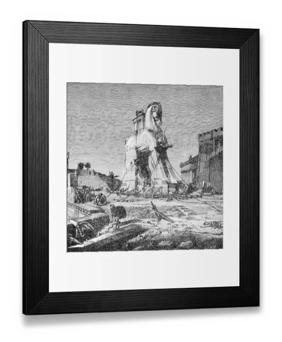 Framed Print : Illustration of the Trojan Horse from Homer's Iliad Framed Print : Illustration of the Trojan Horse from Homer's Iliad