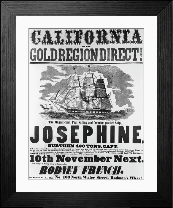 Framed Print : California and the Gold Region Direct! Poster Framed Print : California and the Gold Region Direct! Poster