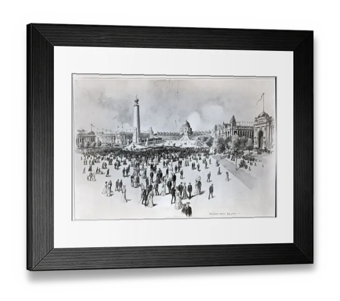 Framed Print : Scene At Worlds Fair Illustration Framed Print : Scene At Worlds Fair Illustration