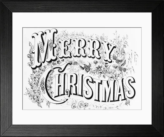 Framed Print : Poster Saying Merry Christmas Framed Print : Poster Saying Merry Christmas