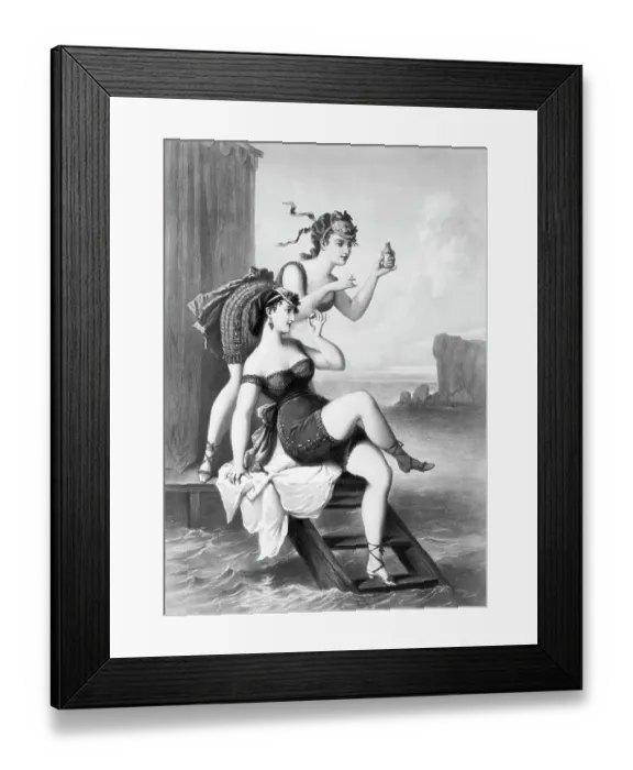 Framed Print : Bathing Beauties In Front Of Bath House