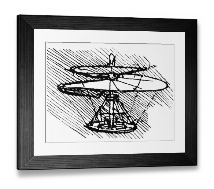 Framed Print : Helicopter Drawing By Leonardo Da Vinci Framed Print : Helicopter Drawing By Leonardo Da Vinci