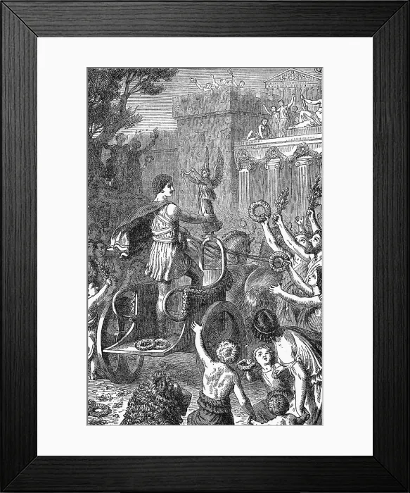 Framed Print : Illustration of a Greek Reception of Olympic Victor Framed Print : Illustration of a Greek Reception of Olympic Victor