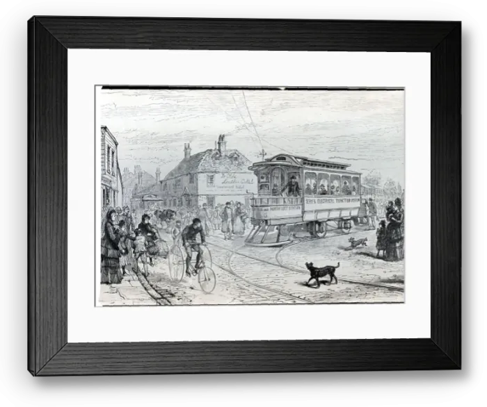 Framed Print : First Street Tramway System; Illustratio Framed Print : First Street Tramway System; Illustratio