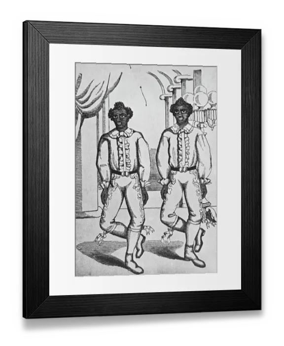 Framed Print : Black Minstrels Doing Can Can Dance