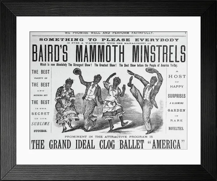 Framed Print : Advertisment for Baird's Mammoth Minstrels Framed Print : Advertisment for Baird's Mammoth Minstrels
