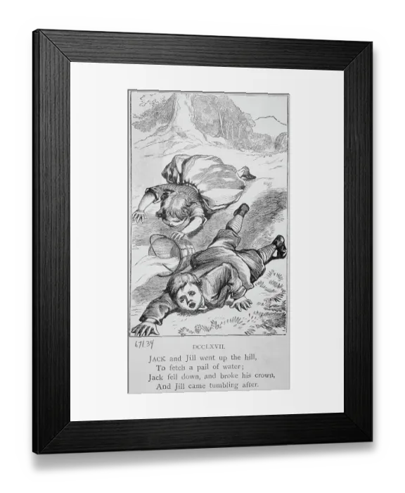 Framed Print : Illustration Fron Jack And Jill Rhyme Framed Print : Illustration Fron Jack And Jill Rhyme