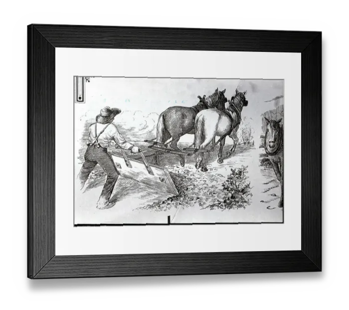 Framed Print : Road Building: Primitive Leveller Framed Print : Road Building: Primitive Leveller