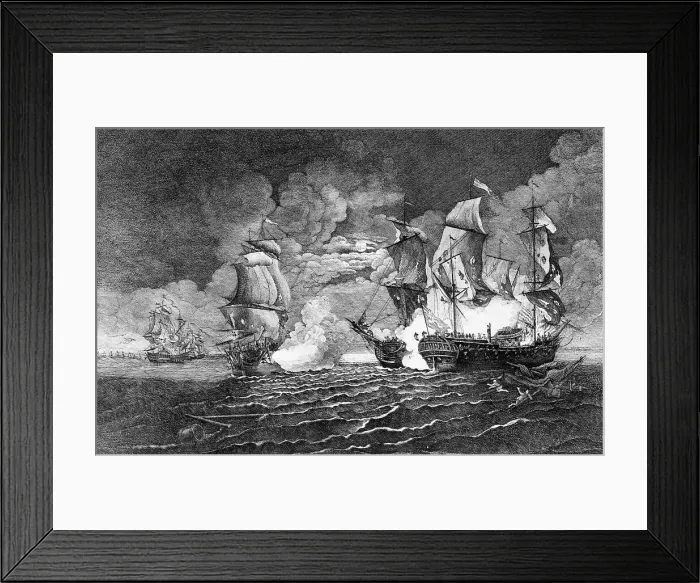Framed Print : Battle Of Seraphis And Bon Homme Richard Framed Print : Battle Of Seraphis And Bon Homme Richard