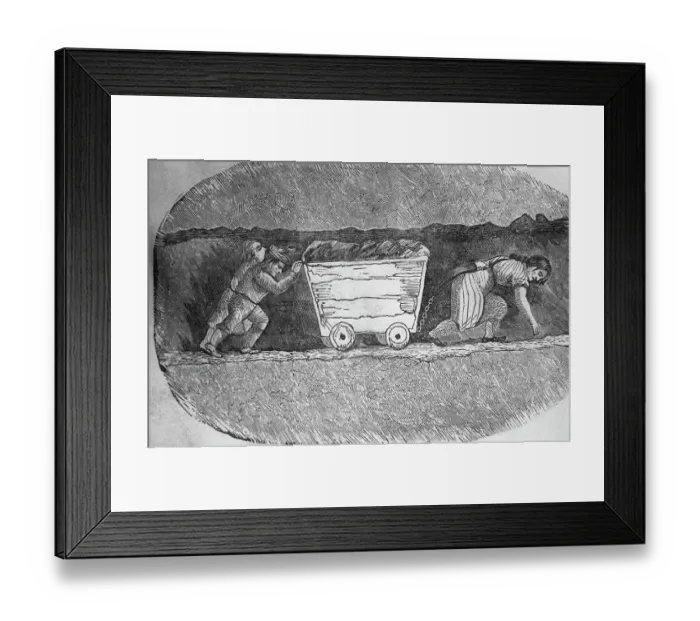 Framed Print : Illustration of Children Working in an English Coal Mine Framed Print : Illustration of Children Working in an English Coal Mine