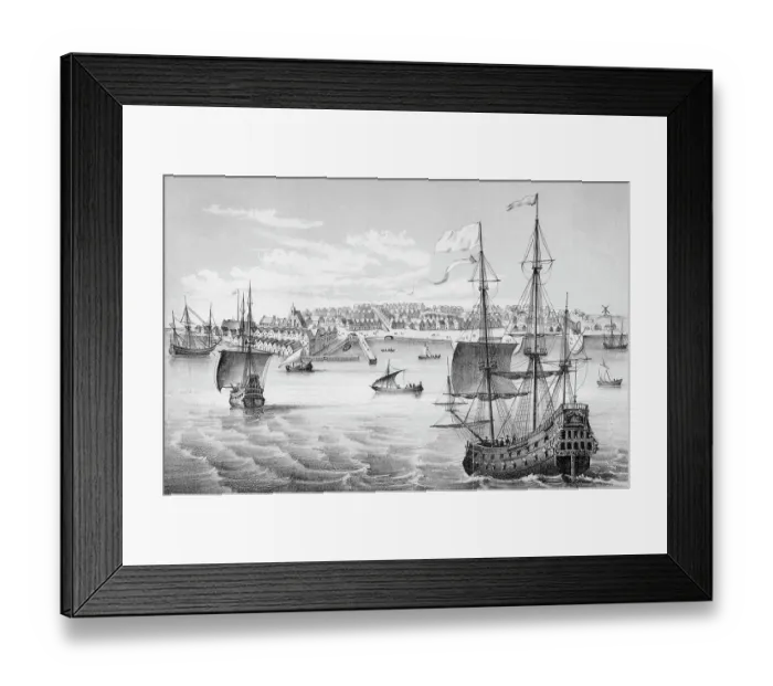 Framed Print : Illustration of Early New York as New Amsterdam Framed Print : Illustration of Early New York as New Amsterdam