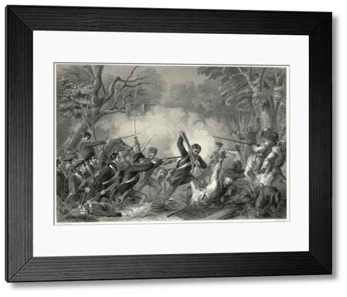 Framed Print : Zachary Taylor Fighting Native Americans Framed Print : Zachary Taylor Fighting Native Americans