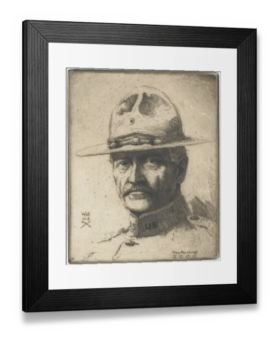 Framed Print : Drawing of General Pershing Framed Print : Drawing of General Pershing