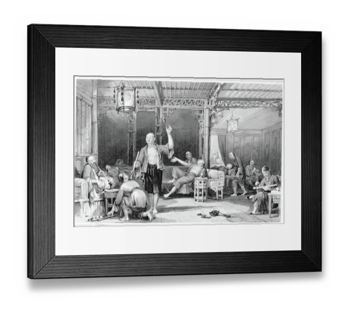 Framed Print : Illustrated View Of Chinese Opium Den Framed Print : Illustrated View Of Chinese Opium Den
